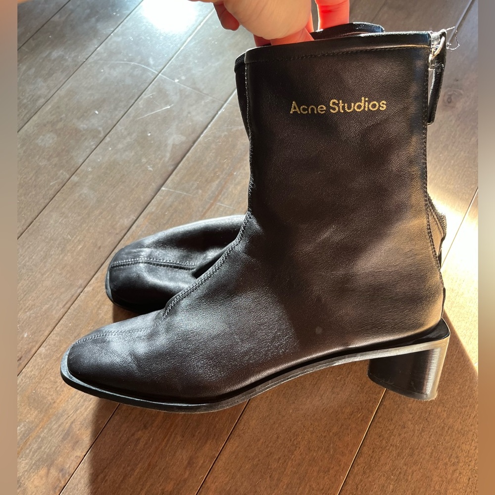 Acne Studios Black Leather Ankle Boots